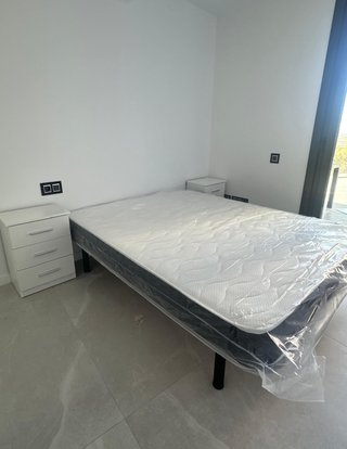 Base Tapizada + Colchón Viscoelástico Nuevo