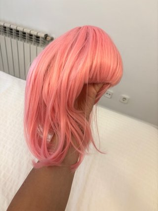 Peluca rosa disfraz mujer