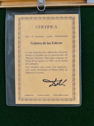 Cuadro Salvador Dalí con certificado