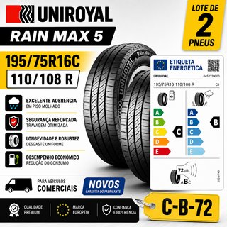 2 Pneus Uniroyal Rain Max 5 195/75 R16C 110/108R