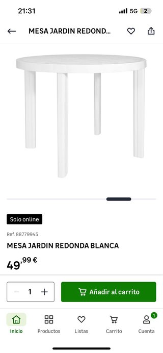 Tavolo da Giardino Rotondo Bianco con due sedie