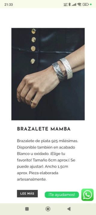 Brazalete Plata Artesanal Serpiente