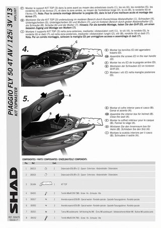 Soporte Baúl SHAD PIAGGIO FLY