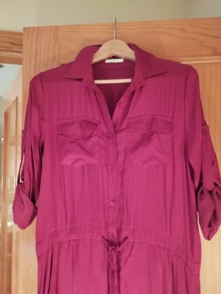 Vestido camisero color fucsia