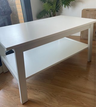 Mesa de centro lunnarp de madera blanca