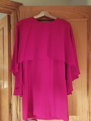 Vestido capa Zara rosa talla M
