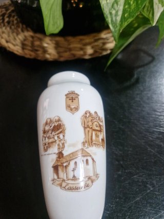 Jarrón Porcelana Limoges Lasseube Souvenir
