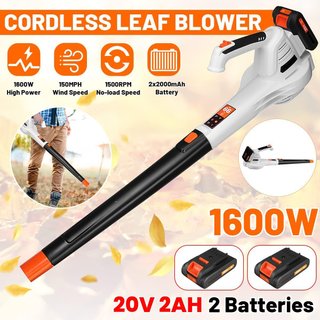 Soplador Hojas Inalámbrico 20V + 2 Baterías