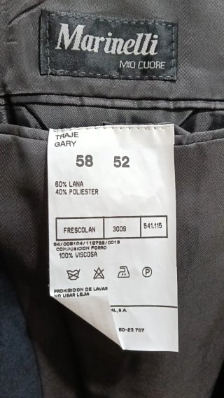 Traje MarinelliGris Talla 58/52