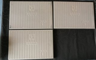 3 Azulejos Cenefa Mármol y Relieve Blanco