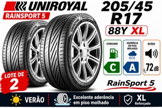 2 Pneus Uniroyal RainSport 5 205/45 R17 88Y XL