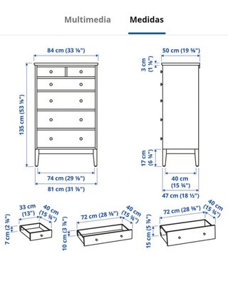 Cómoda Ikea Blanca 6 cajones