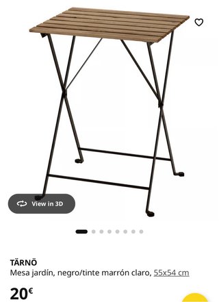Mesa exterior Ikea madera y metal