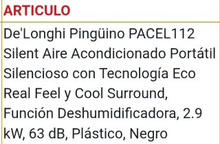 Pingüino aire acondicionado portatil de'longhi 112