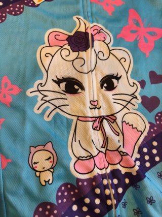 Maillot y culotte ciclismo niña gatitos talla 8-9