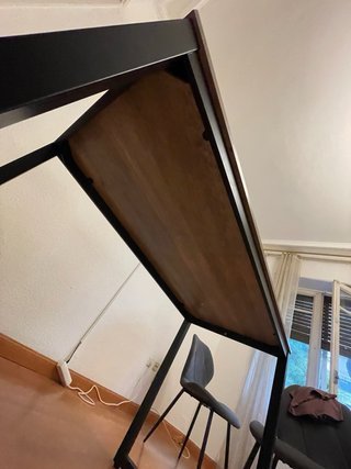 Tavolo moderno in legno e metallo per soggiorno/cucina