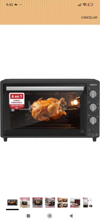 Horno Sobremesa SOGO 70L Convección