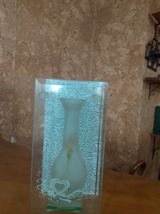 Decoración de vidrio con corazón
