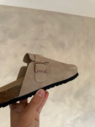 Zuecos Beige o Gris Claro Ante Birkenstock Nuevo