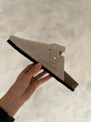Zuecos Beige o Gris Claro Ante Birkenstock Nuevo