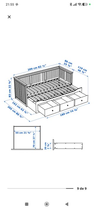 Letto per bambini Ikea Hemnes con cassetti