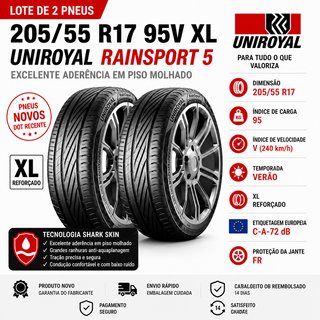 2 Pneus Uniroyal RainSport 5 205/55 R17 95V XL