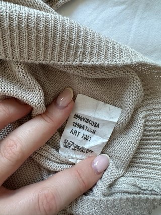 Jersey punto fino beige talla única