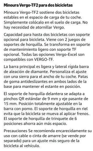 Minoura Soporte VERGO-TF2 bicis en interior