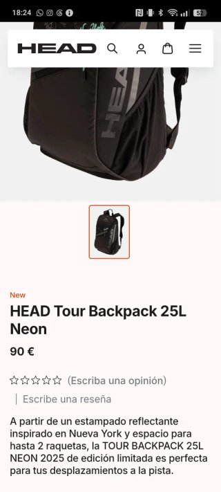 Raquetero HEAD Tour 25L Neón