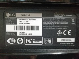 Monitor UltraWide LG 29" (21:9) | 2560 x 1080