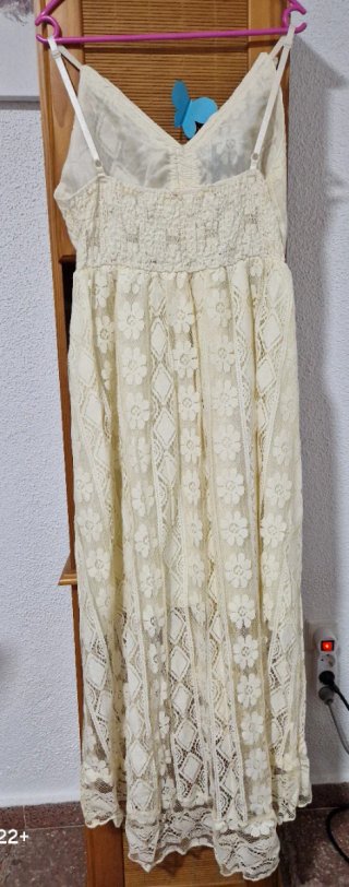 Vestido largo encaje blanco talla L
