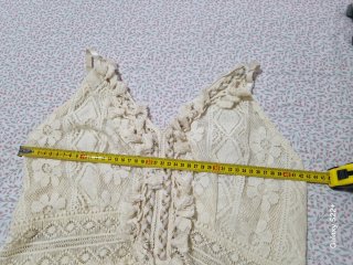 Vestido largo encaje blanco talla L