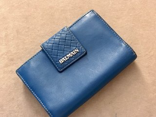 Cartera azul de piel Balmain