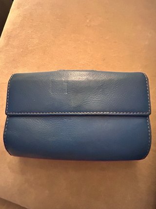 Cartera azul de piel Balmain