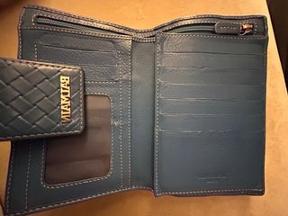 Cartera azul de piel Balmain