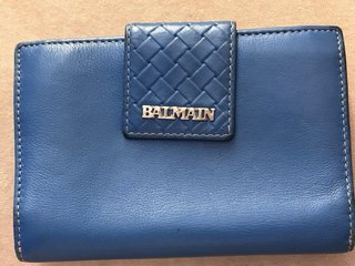 Cartera azul de piel Balmain