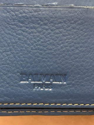 Cartera azul de piel Balmain