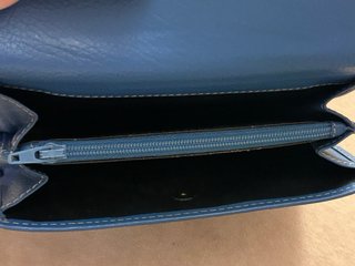 Cartera azul de piel Balmain