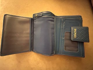 Cartera azul de piel Balmain