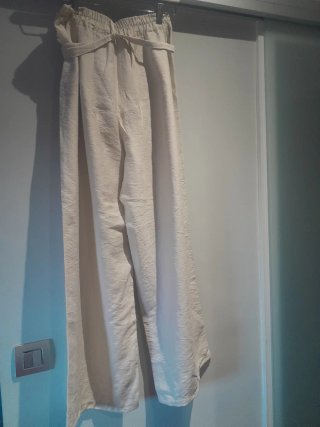 Pantalón palazo beige Talla L