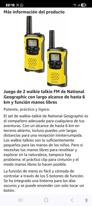 Walkie Talkies National Geographic Amarillos