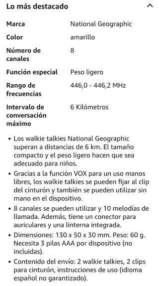 Walkie Talkies National Geographic Amarillos