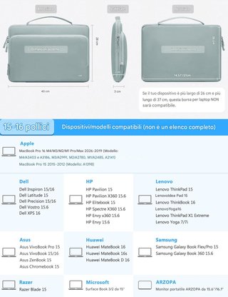 Borsa porta PC HYZUO fino a 15/16