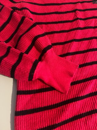 Jersey Minueto Rayas Rojo y Negro Talla M