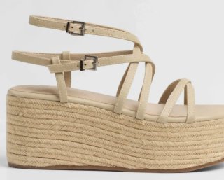 Sandalias Beige Plataforma Talla 36 Mim