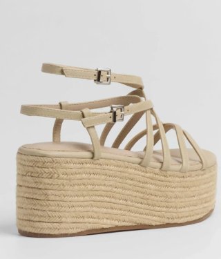 Sandalias Beige Plataforma Talla 36 Mim