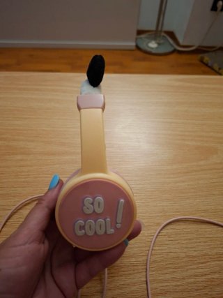 Auriculares con orejas de oso panda rosas, blanco