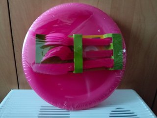 Set de  platos y cubiertos picnic