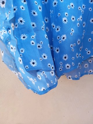 Falda pantalón Stradivarius floral azul XS