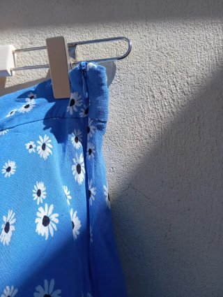 Falda pantalón Stradivarius floral azul XS